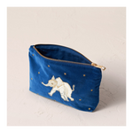 Mini Velvet Pouch 'Baby Elephant' (Navy)