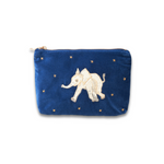 Mini Velvet Pouch 'Baby Elephant' (Navy)