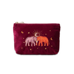 Mini Velvet Pouch 'Enchanted Elephant' (Ruby)