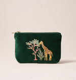 Mini Velvet Pouch 'Giraffe' (Forest)