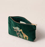 Mini Velvet Pouch 'Giraffe' (Forest)